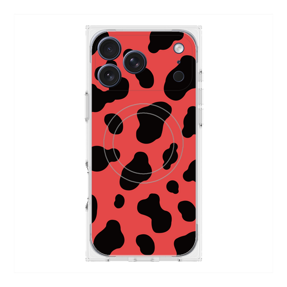 プレミアムスクエアケース with MagSafe［ Cow - Red ］