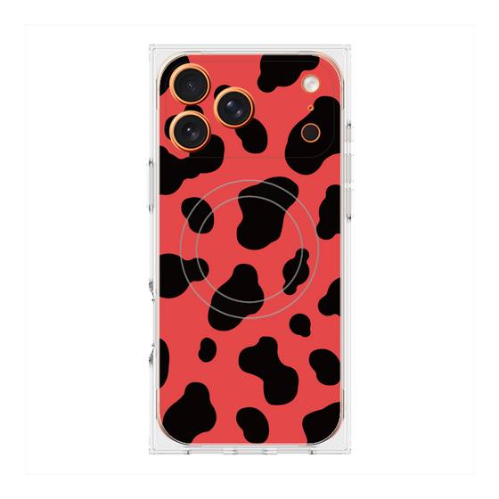 プレミアムスクエアケース with MagSafe［ Cow - Red ］