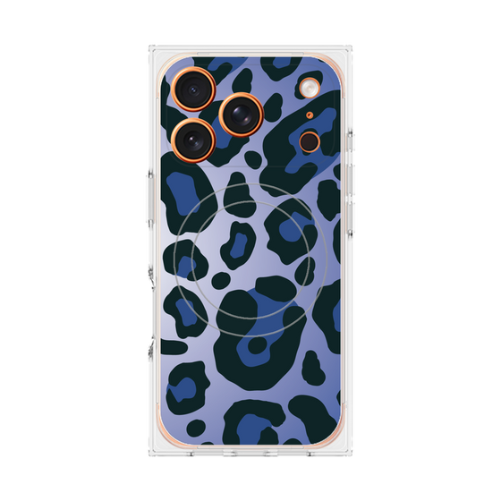 プレミアムスクエアケース with MagSafe［ Leopard - Blue ］