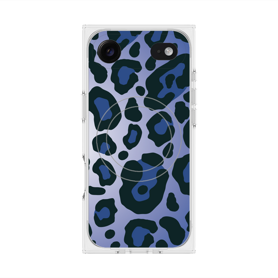 プレミアムスクエアケース with MagSafe［ Leopard - Blue ］