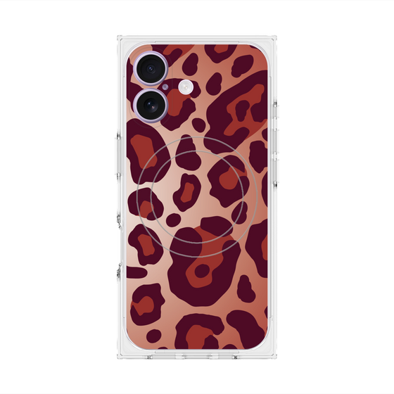 プレミアムスクエアケース with MagSafe［ Leopard - Red ］