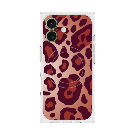 プレミアムスクエアケース with MagSafe［ Leopard - Red ］