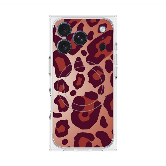 プレミアムスクエアケース with MagSafe［ Leopard - Red ］