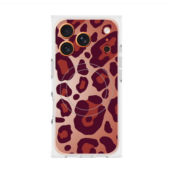 プレミアムスクエアケース with MagSafe［ Leopard - Red ］