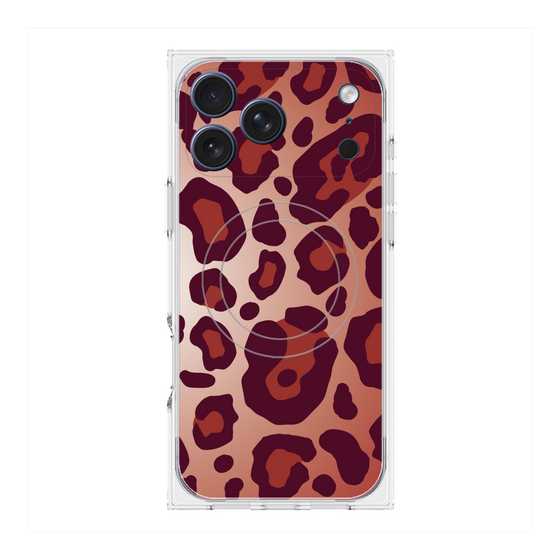 プレミアムスクエアケース with MagSafe［ Leopard - Red ］