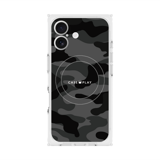 プレミアムスクエアケース with MagSafe［ Camouflage - Black ］