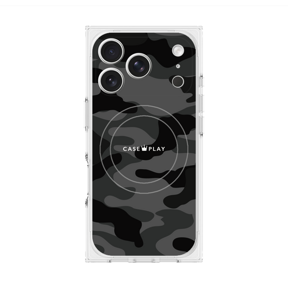 プレミアムスクエアケース with MagSafe［ Camouflage - Black ］