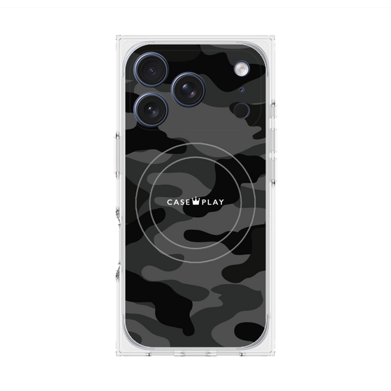 プレミアムスクエアケース with MagSafe［ Camouflage - Black ］