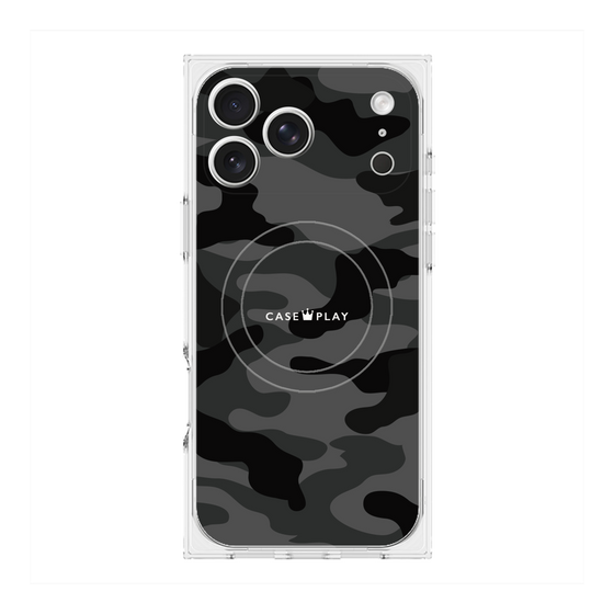 プレミアムスクエアケース with MagSafe［ Camouflage - Black ］