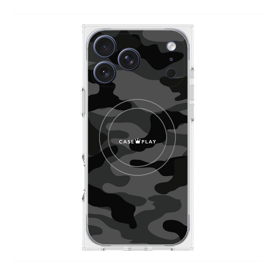 プレミアムスクエアケース with MagSafe［ Camouflage - Black ］