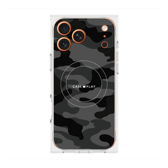 プレミアムスクエアケース with MagSafe［ Camouflage - Black ］