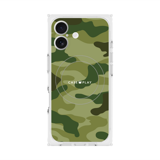 プレミアムスクエアケース with MagSafe［ Camouflage - Green ］