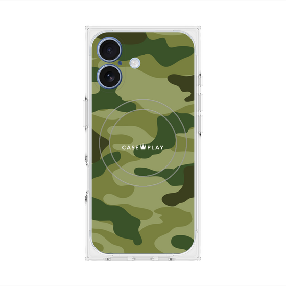 プレミアムスクエアケース with MagSafe［ Camouflage - Green ］