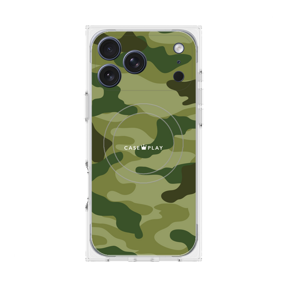 プレミアムスクエアケース with MagSafe［ Camouflage - Green ］
