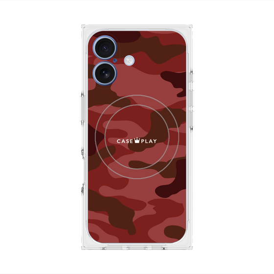 プレミアムスクエアケース with MagSafe［ Camouflage - Red ］