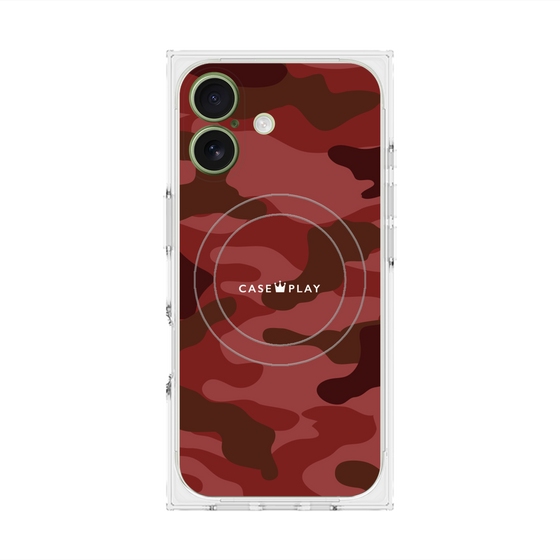 プレミアムスクエアケース with MagSafe［ Camouflage - Red ］