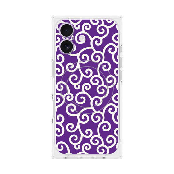 プレミアムスクエアケース with MagSafe［ 唐草模様 - Purple ］