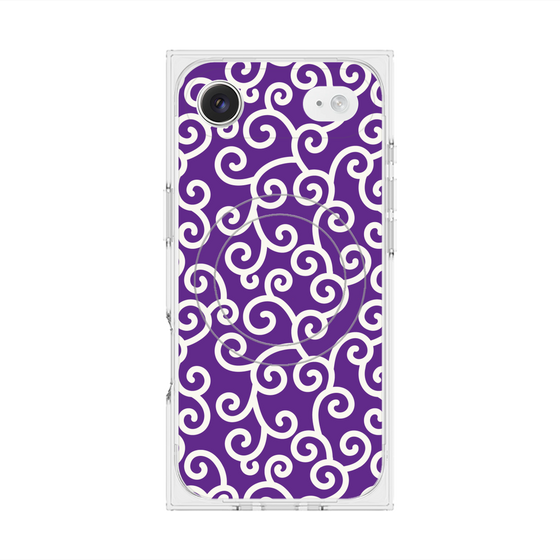 プレミアムスクエアケース with MagSafe［ 唐草模様 - Purple ］