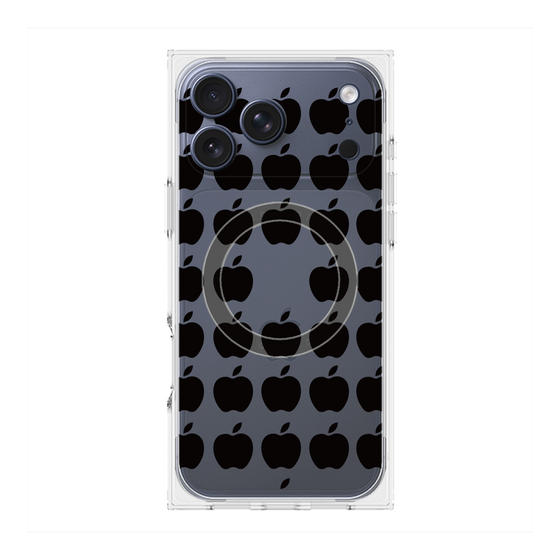 プレミアムスクエアケース with MagSafe［ Apple - Black ］