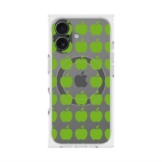 プレミアムスクエアケース with MagSafe［ Apple - Green ］
