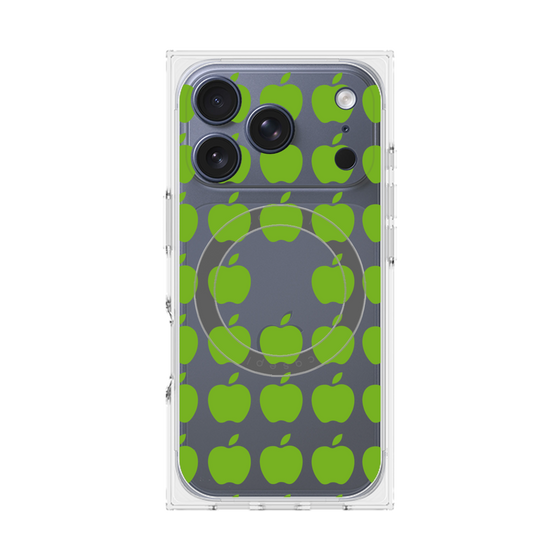 プレミアムスクエアケース with MagSafe［ Apple - Green ］