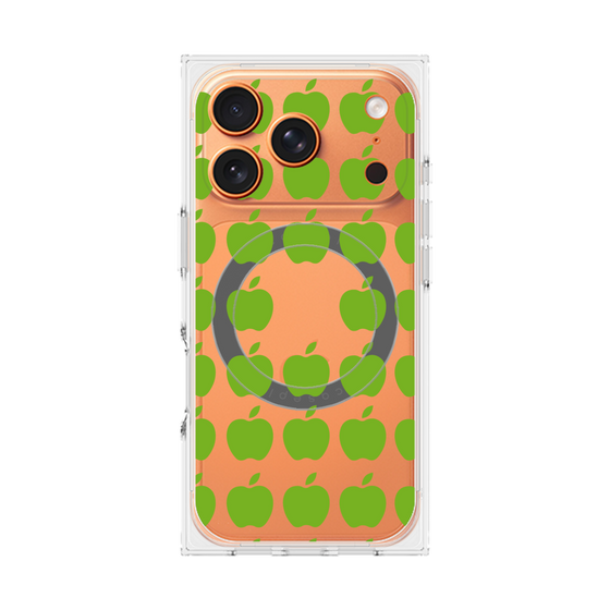 プレミアムスクエアケース with MagSafe［ Apple - Green ］