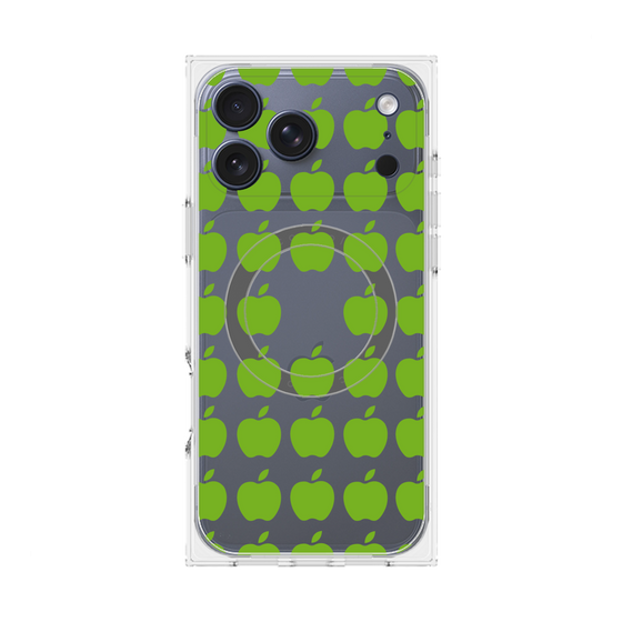 プレミアムスクエアケース with MagSafe［ Apple - Green ］