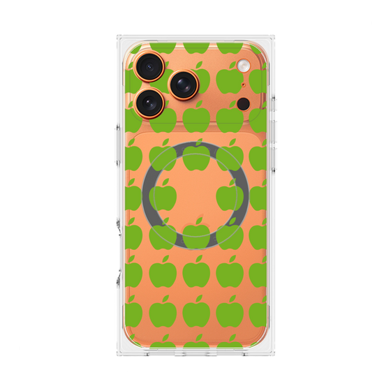 プレミアムスクエアケース with MagSafe［ Apple - Green ］