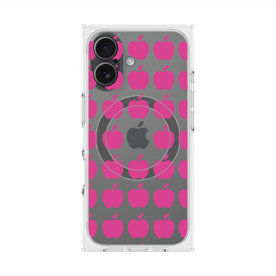 プレミアムスクエアケース with MagSafe［ Apple - Pink ］