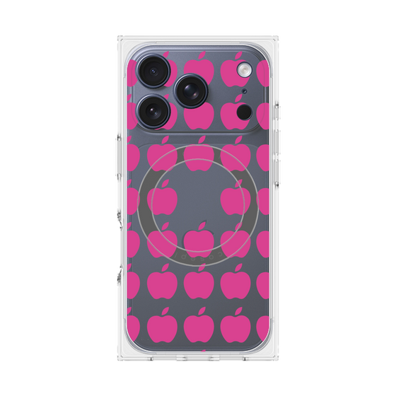 プレミアムスクエアケース with MagSafe［ Apple - Pink ］