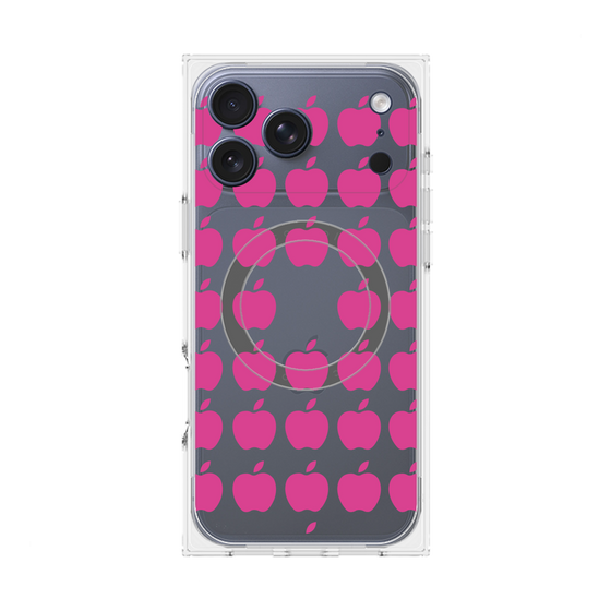 プレミアムスクエアケース with MagSafe［ Apple - Pink ］