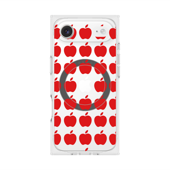 プレミアムスクエアケース with MagSafe［ Apple - Red ］