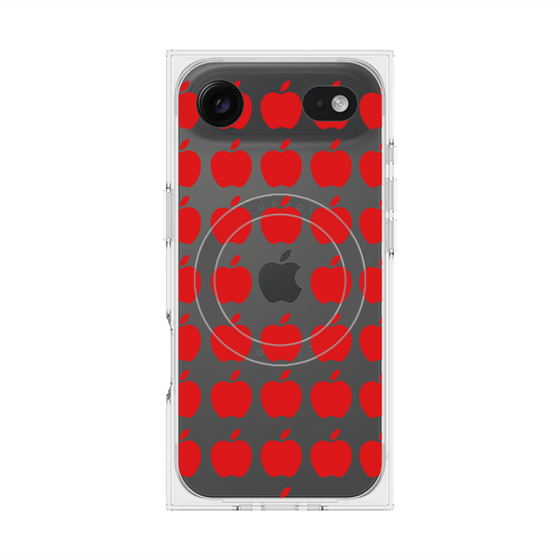 プレミアムスクエアケース with MagSafe［ Apple - Red ］