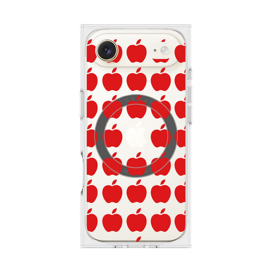 プレミアムスクエアケース with MagSafe［ Apple - Red ］