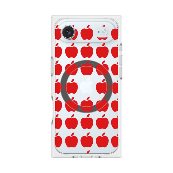プレミアムスクエアケース with MagSafe［ Apple - Red ］