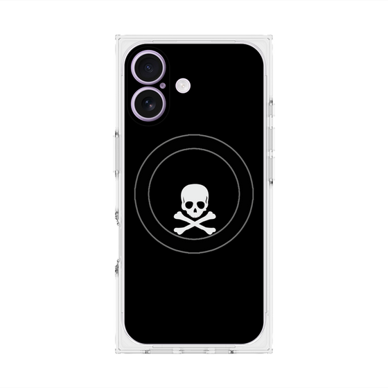 プレミアムスクエアケース with MagSafe［ スカル - Black ］