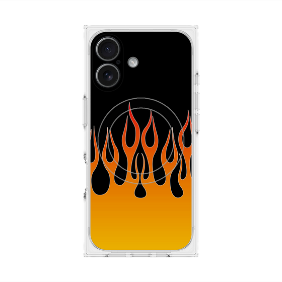 プレミアムスクエアケース with MagSafe［ 炎 - Orange ］