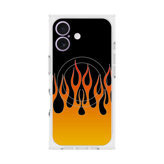 プレミアムスクエアケース with MagSafe［ 炎 - Orange ］