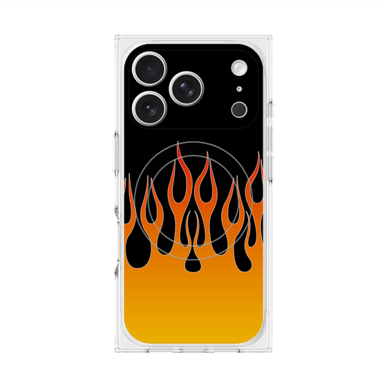 プレミアムスクエアケース with MagSafe［ 炎 - Orange ］