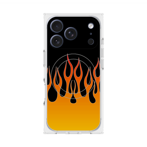プレミアムスクエアケース with MagSafe［ 炎 - Orange ］
