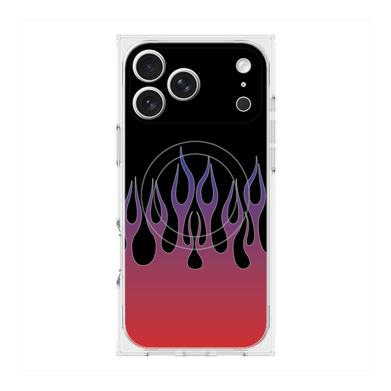 プレミアムスクエアケース with MagSafe［ 炎 - Red ］