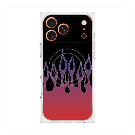 プレミアムスクエアケース with MagSafe［ 炎 - Red ］