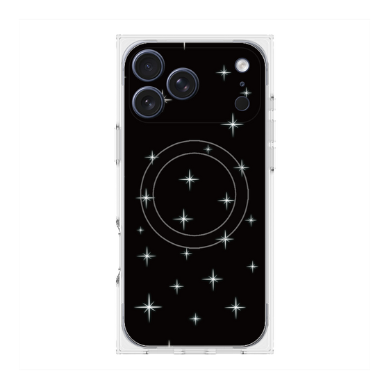 プレミアムスクエアケース with MagSafe［ Glitter - Black ］