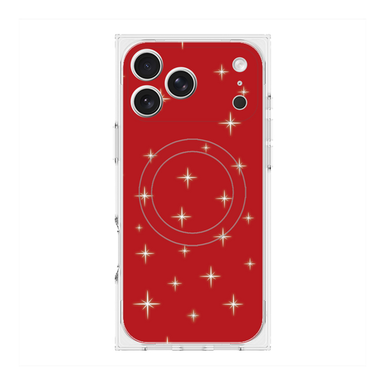 プレミアムスクエアケース with MagSafe［ Glitter - Red ］