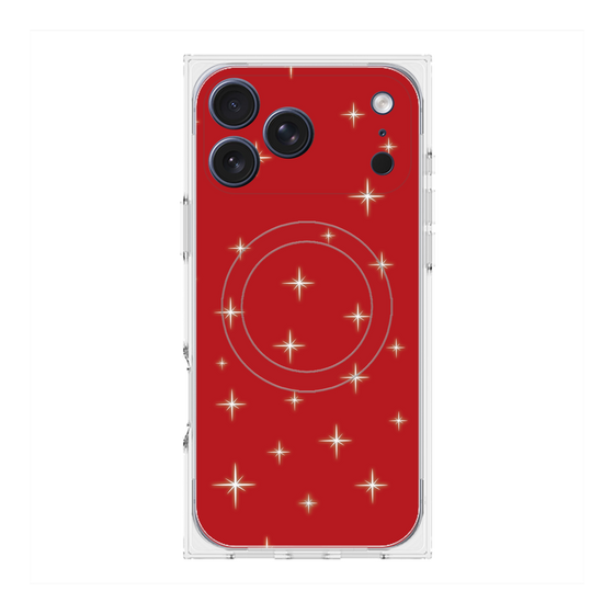 プレミアムスクエアケース with MagSafe［ Glitter - Red ］