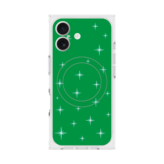 プレミアムスクエアケース with MagSafe［ Glitter - Green ］