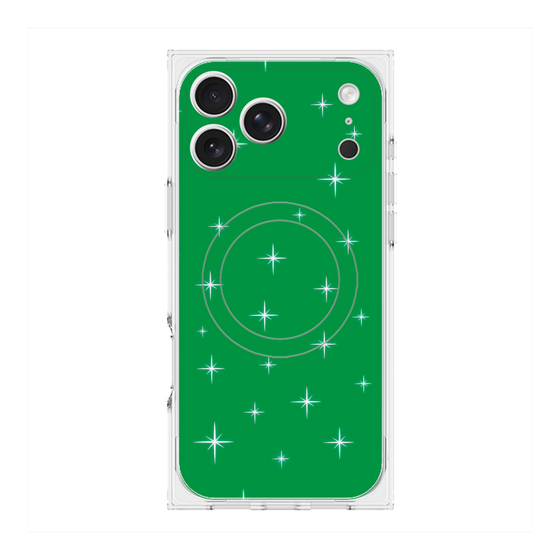 プレミアムスクエアケース with MagSafe［ Glitter - Green ］