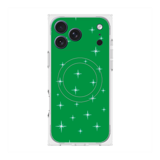 プレミアムスクエアケース with MagSafe［ Glitter - Green ］