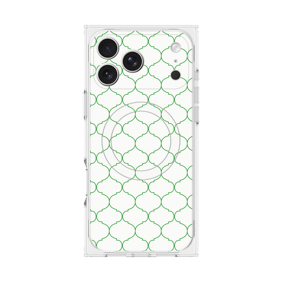 プレミアムスクエアケース with MagSafe［ Moroccan1 -Green ］