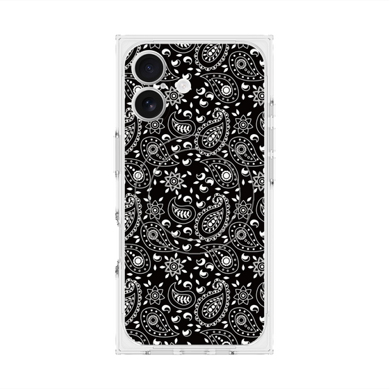 プレミアムスクエアケース with MagSafe［ ペイズリー - Black ］